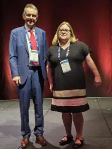 ASCEPT President A/Professor Bridin Murnion (R) with Opening Keynote presenter Professor Arduino Mangoni from Flinders University.