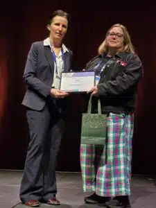 The British Pharmacological Society Keynote was presented by Professor Jeanette Woolard from the University of Nottingham (left), pictured with ASCEPT President A/Professor Bridin Murnion.